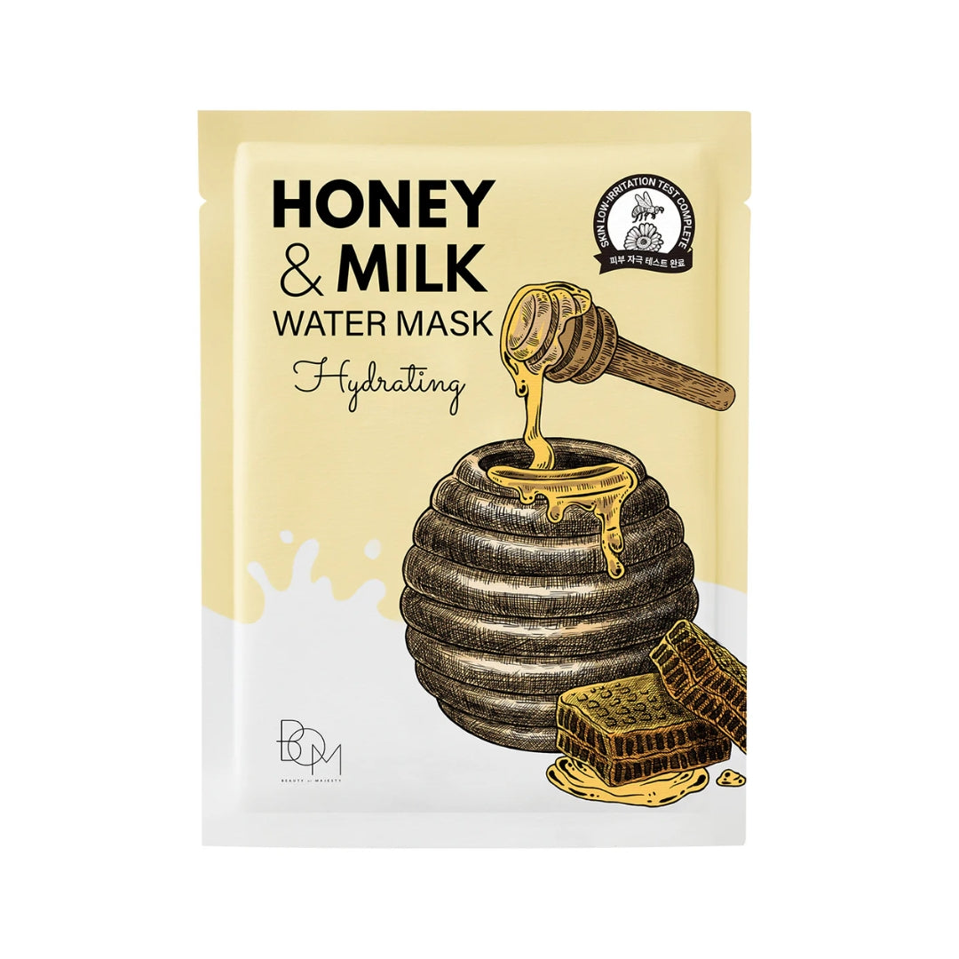 BOM Honey & Milk Water Mask - drėkinanti odą lakštinė veido kaukė, 1 vnt.