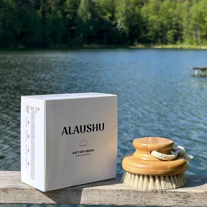 ALAUSHU Self-Care Ritual Body Brush – švelnus kūno šepetys sausam masažui