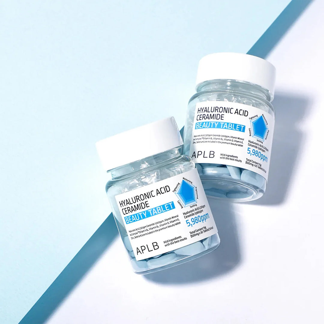 APLB Hyaluronic Acid Ceramide Beauty Tablet - maisto papildas su hialurono rūgštimi ir keramidais