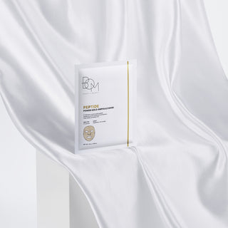 BOM Peptide Power Gold Ampoule Mask - lakštinių veido kaukių dėžutė, 5 vnt