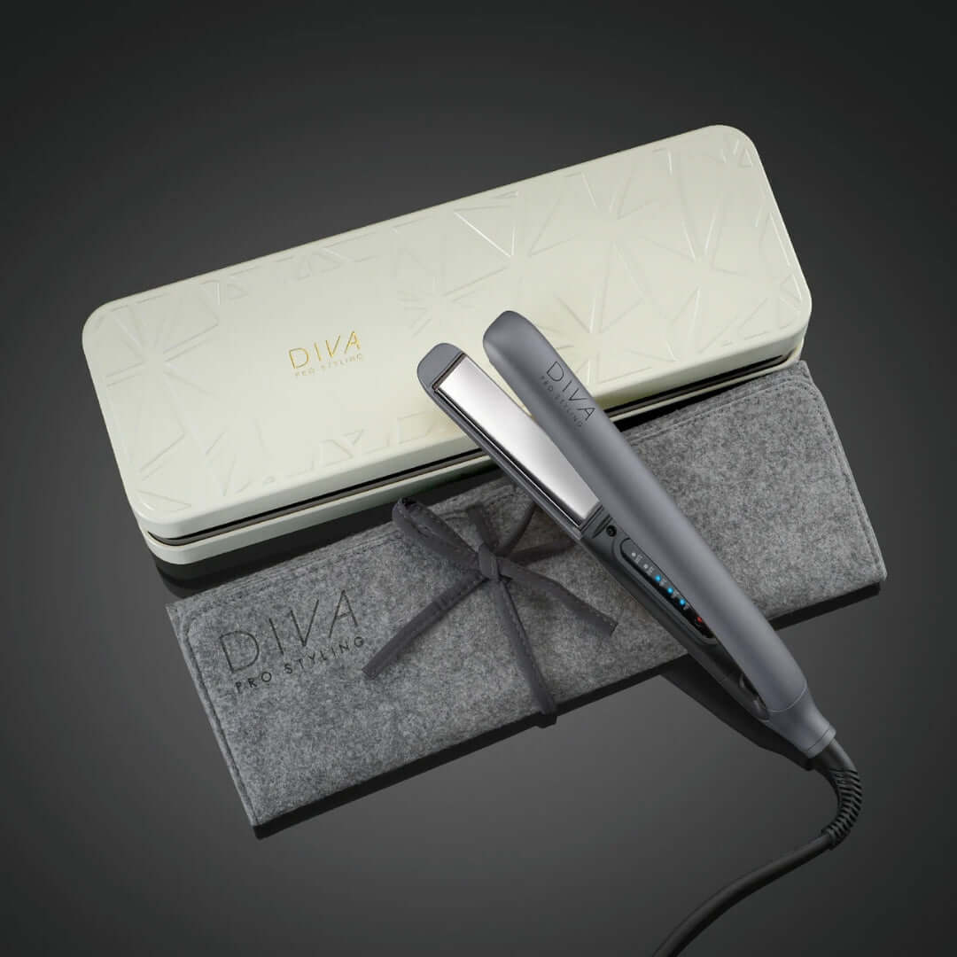 DIVA Pro Styling Precious Metals Professional - plaukų tiesintuvas, pilka spalva