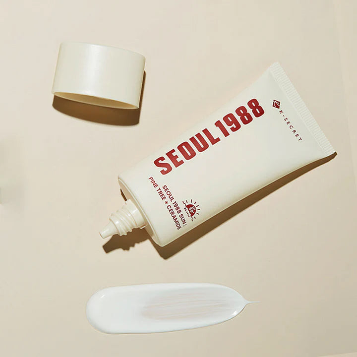 K-SECRET Seoul 1988 Sun: Pine Tree + Ceramide 50+ PA++++ - drėkinamasis veido kremas nuo saulės