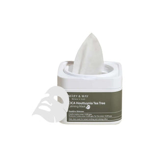 MARY&MAY CICA Houttuynia Tea Tree Calming Mask - Lakštinės veido kaukės, 30 vnt.