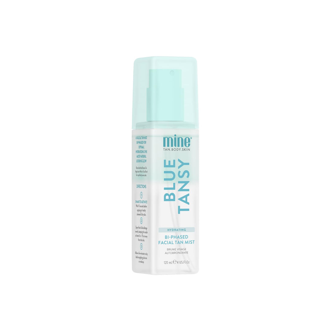MINETAN Blue Tansy Bi-Phased Facial Tan Mist – dvifazė savaiminio įdegio dulksna veidui