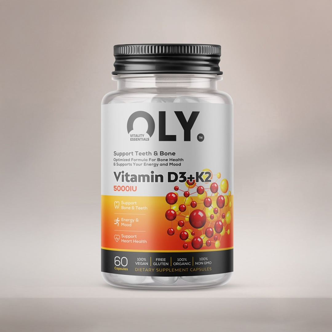 OLY Vitamin D3 + K2 5000 IU – maisto papildas, 60 kapsulių