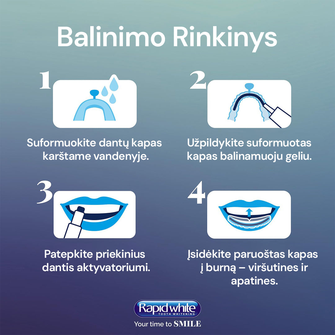 RAPID WHITE Bleaching Power Set - dantų balinimo rinkinys