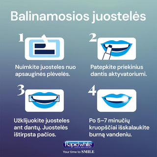 RAPID WHITE Bleaching Strips - balinamosios juostelės, 6 juostelių