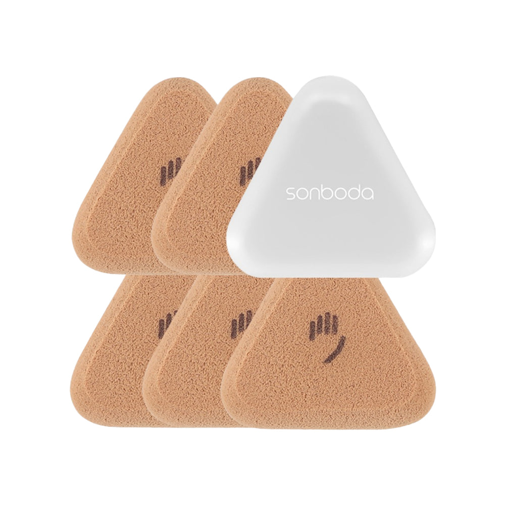 SONBODA P5 Triangle Fit Puff - makiažo kempinėlių rinkinys su dėklu