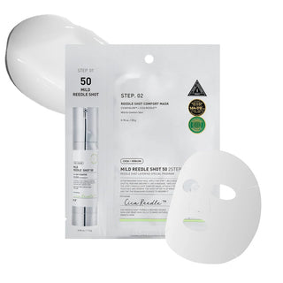 VT Cosmetics Reedle Shot 50 2Step Mask - ampulės ir raminamosios veido kaukės rinkinys