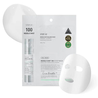 VT Cosmetics Reedle Shot 100 2Step Mask - ampulės ir raminamosios veido kaukės rinkinys