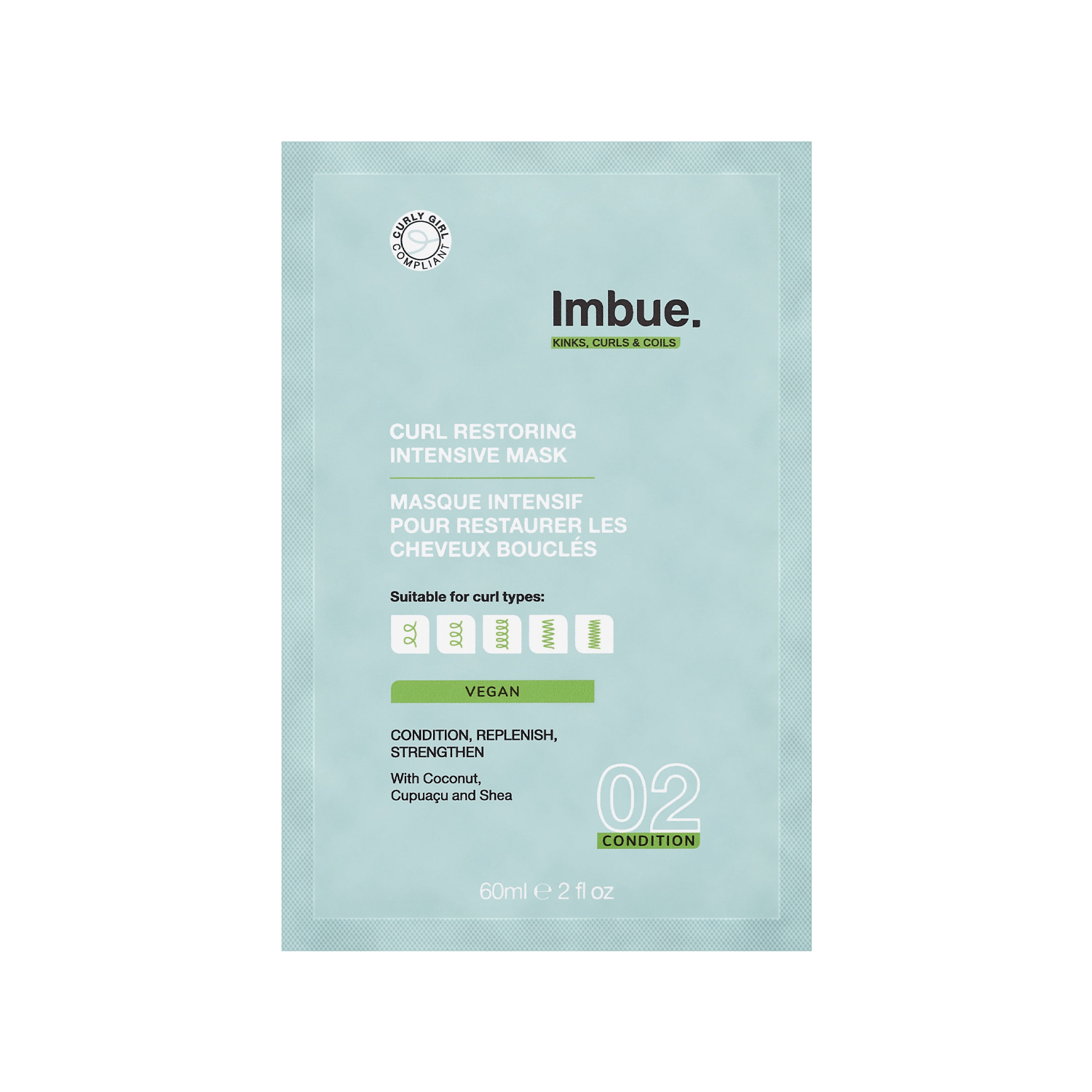 IMBUE Curl Restoring Intensive Mask - atkuriančios kaukės mėginėlis