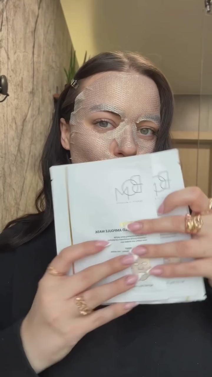 Įkelti vaizdo įrašą: BOM Peptide Power Gold Ampoule Mask - lakštinė veido kaukė